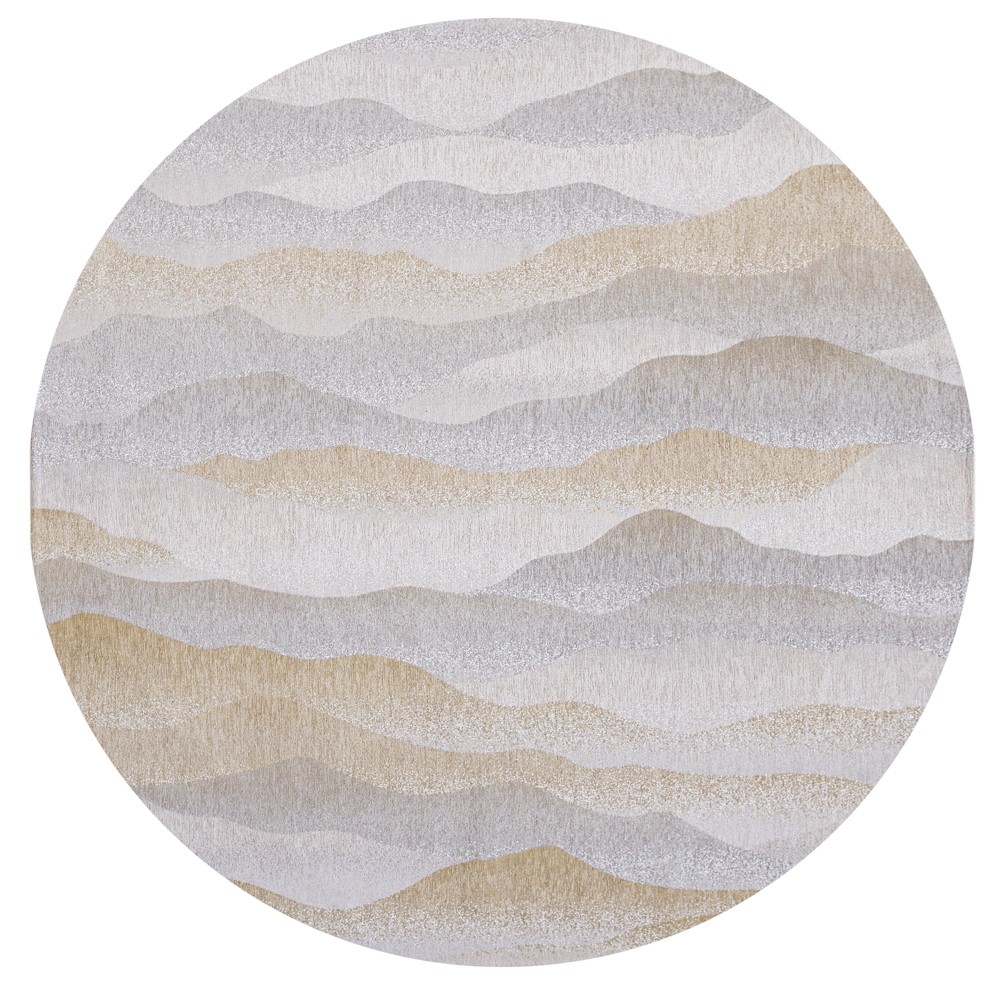 Louis De Poortere Designer Himalaya Round Rugs in 9380 Summer